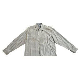 Zagiri‎ Button Up Western Style Dress Shirt Long Sleeve Blue Detailed Stripes XL